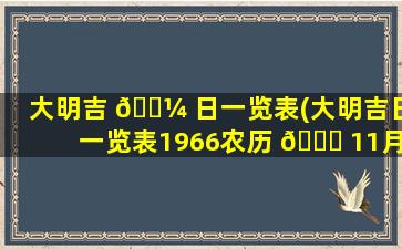 大明吉 🐼 日一览表(大明吉日一览表1966农历 🐛 11月7日)